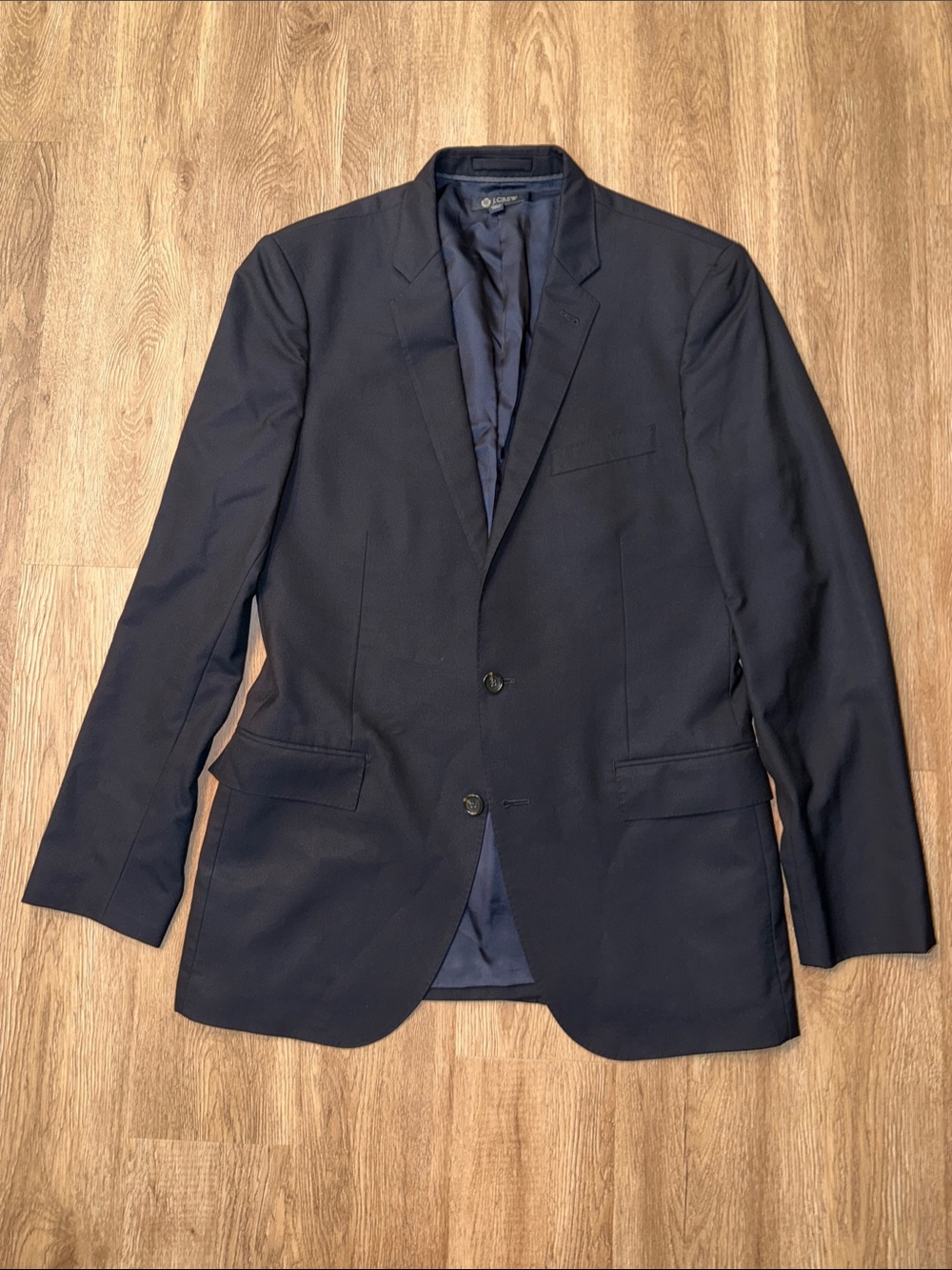 Loro Piana J Crew Ludlow Suit Jacket 42L Black Italian Super 120s Wool Blazer